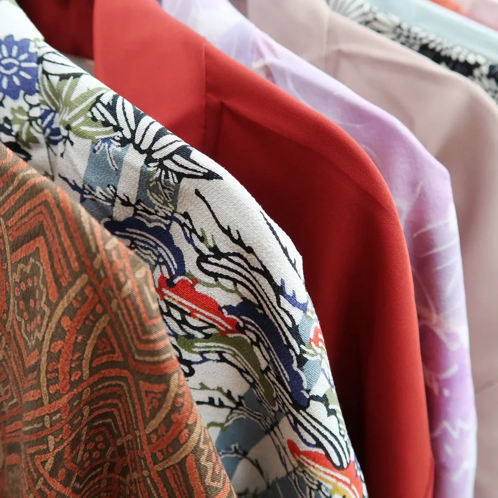 Bundle 15pcs Silk Colored Haori Jacket Wholesale Bulk Free Shipping #393