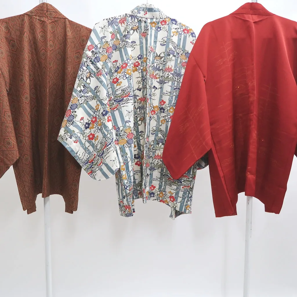 Bundle 15pcs Silk Colored Haori Jacket Wholesale Bulk Free Shipping #393