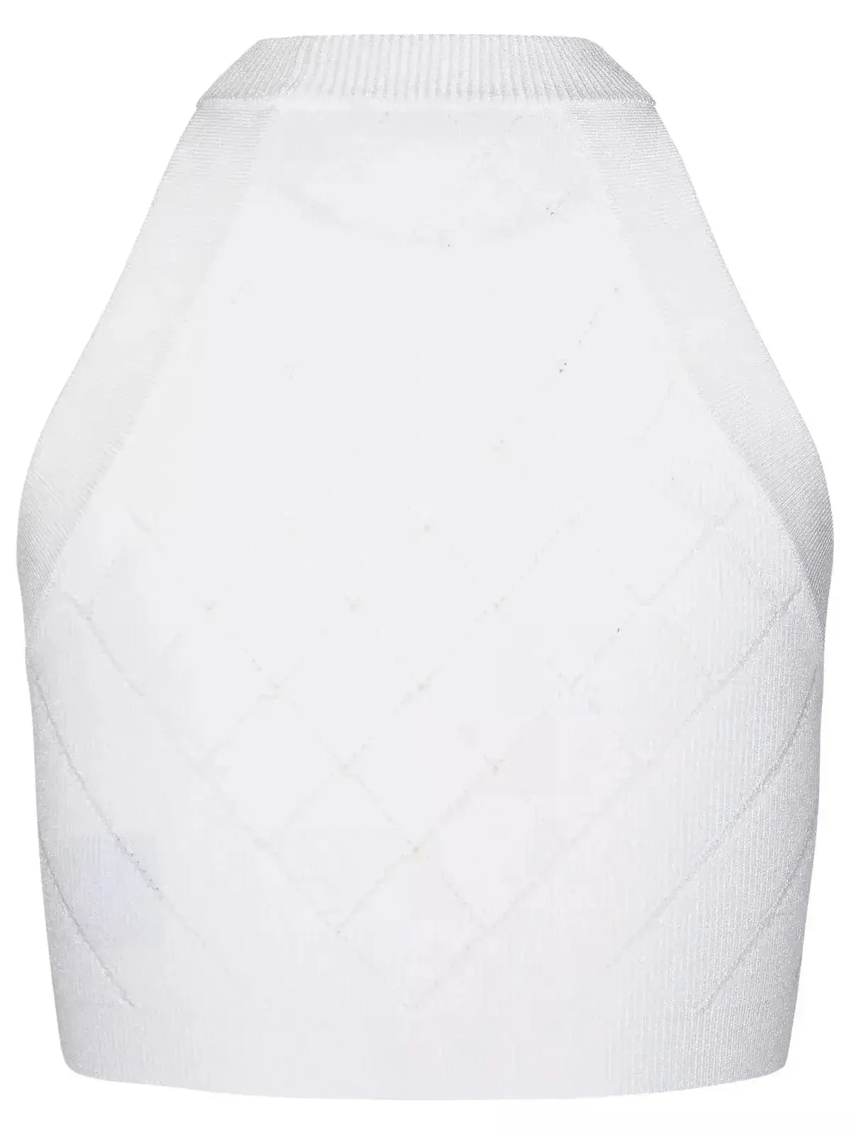 Button Knit Tank Top, White