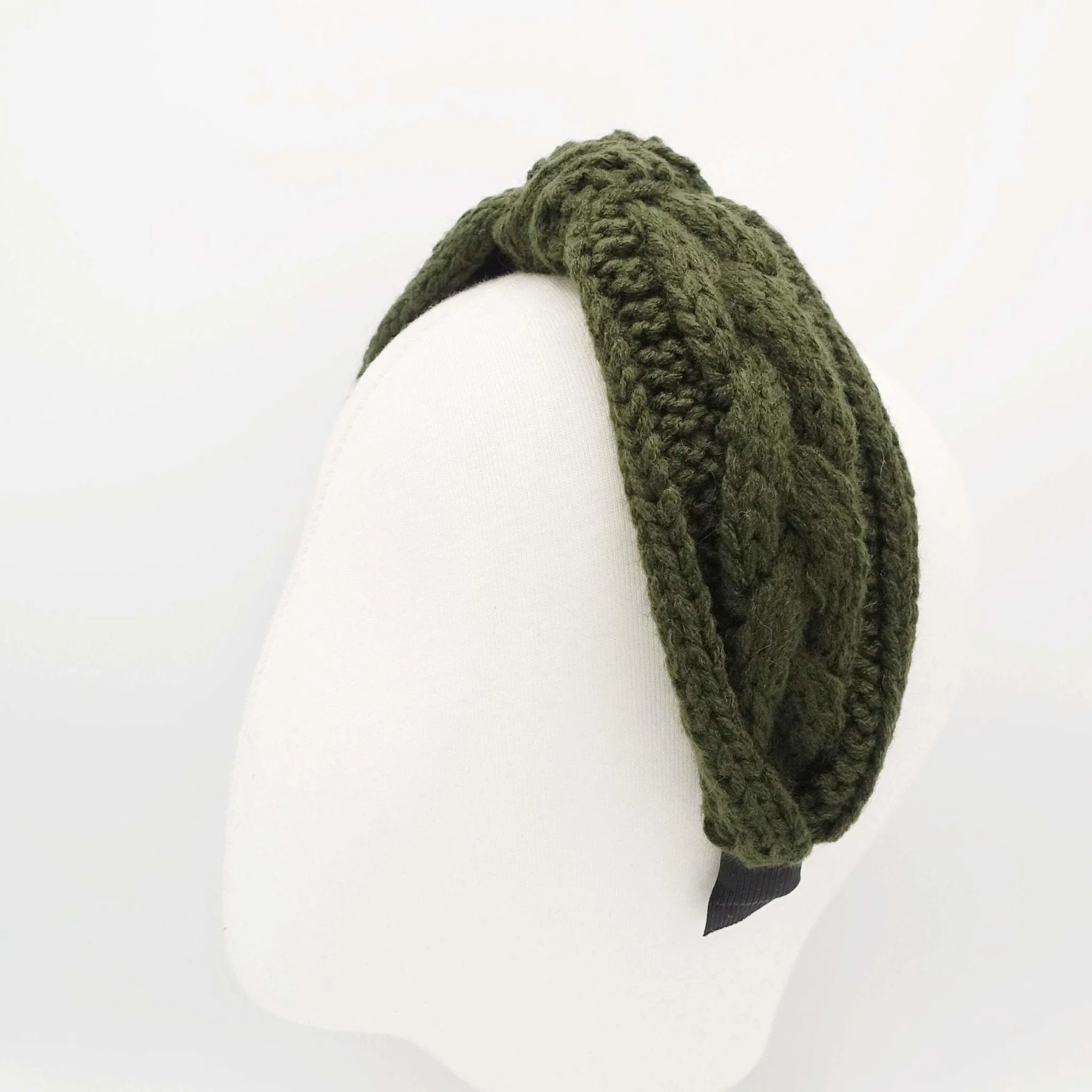 cable knit headband knotted hairband Winter hair accessory for women
