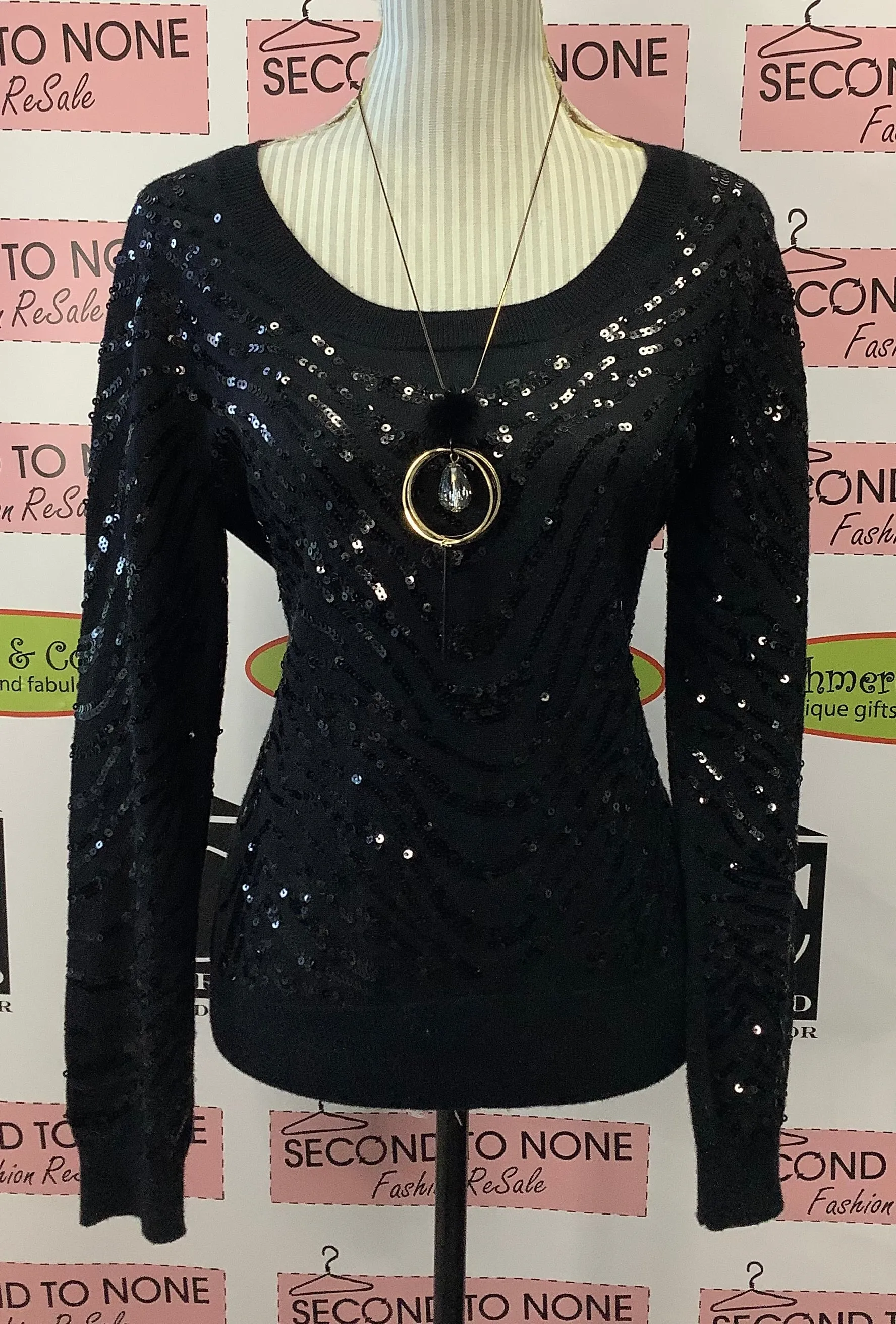 Calvin Klein Sequin Knit Top (M)