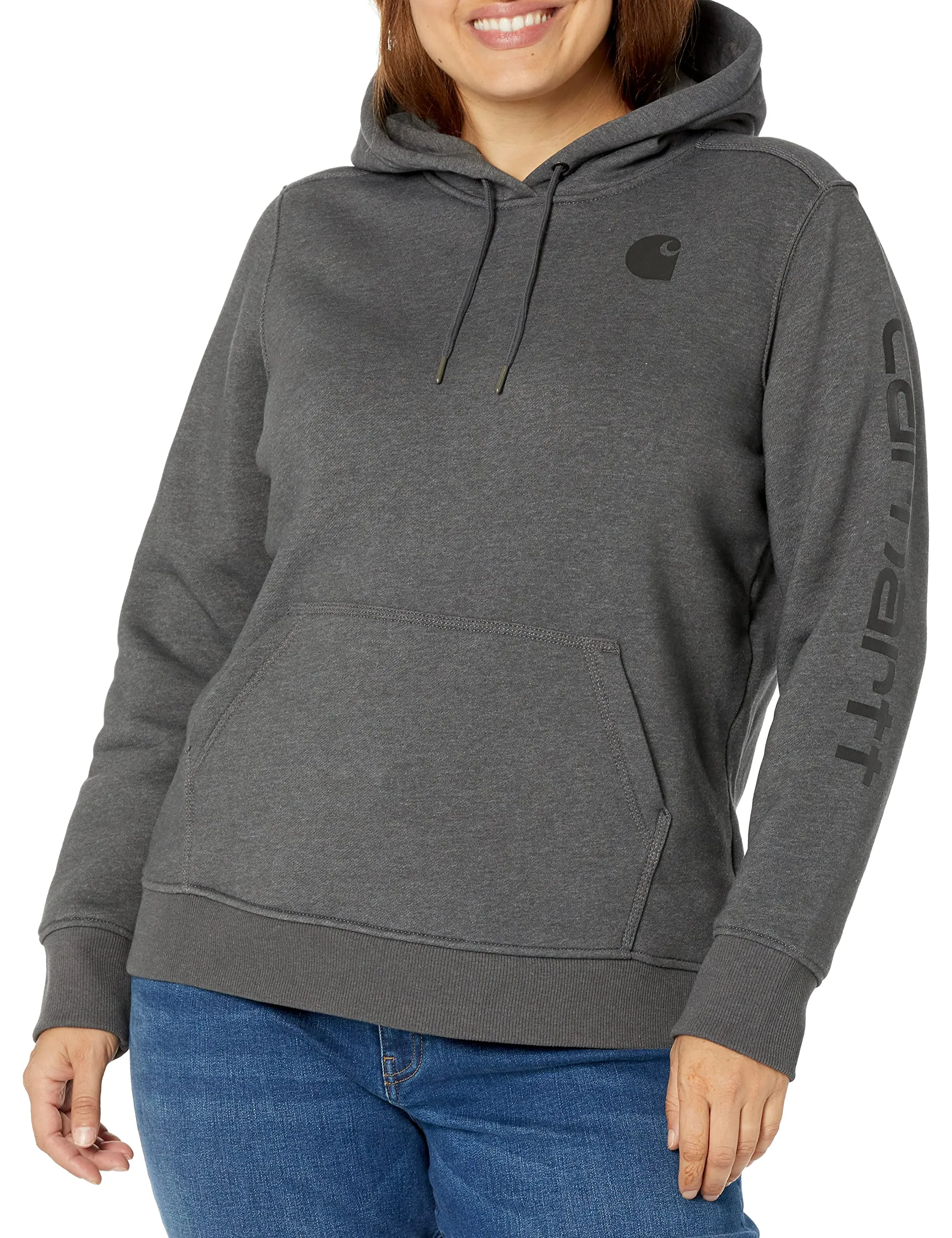 Carhartt Women's Relaxed Fit Midweight Logo Sleeve Graphic Sweatshirt