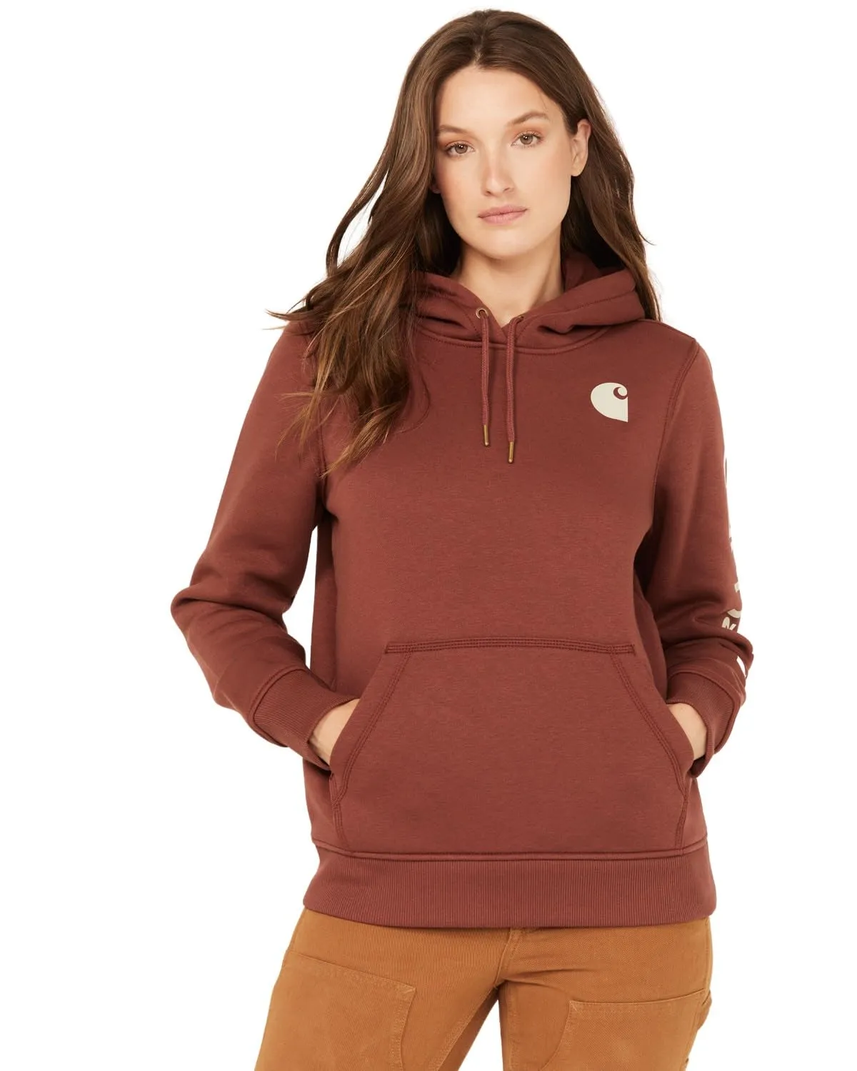 Carhartt Women's Relaxed Fit Midweight Logo Sleeve Graphic Sweatshirt