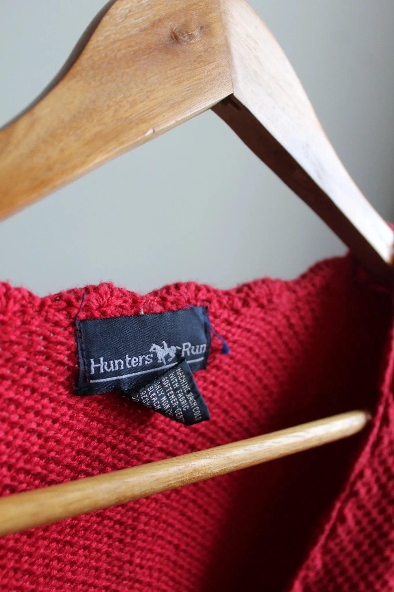 carmine red cotton cardigan