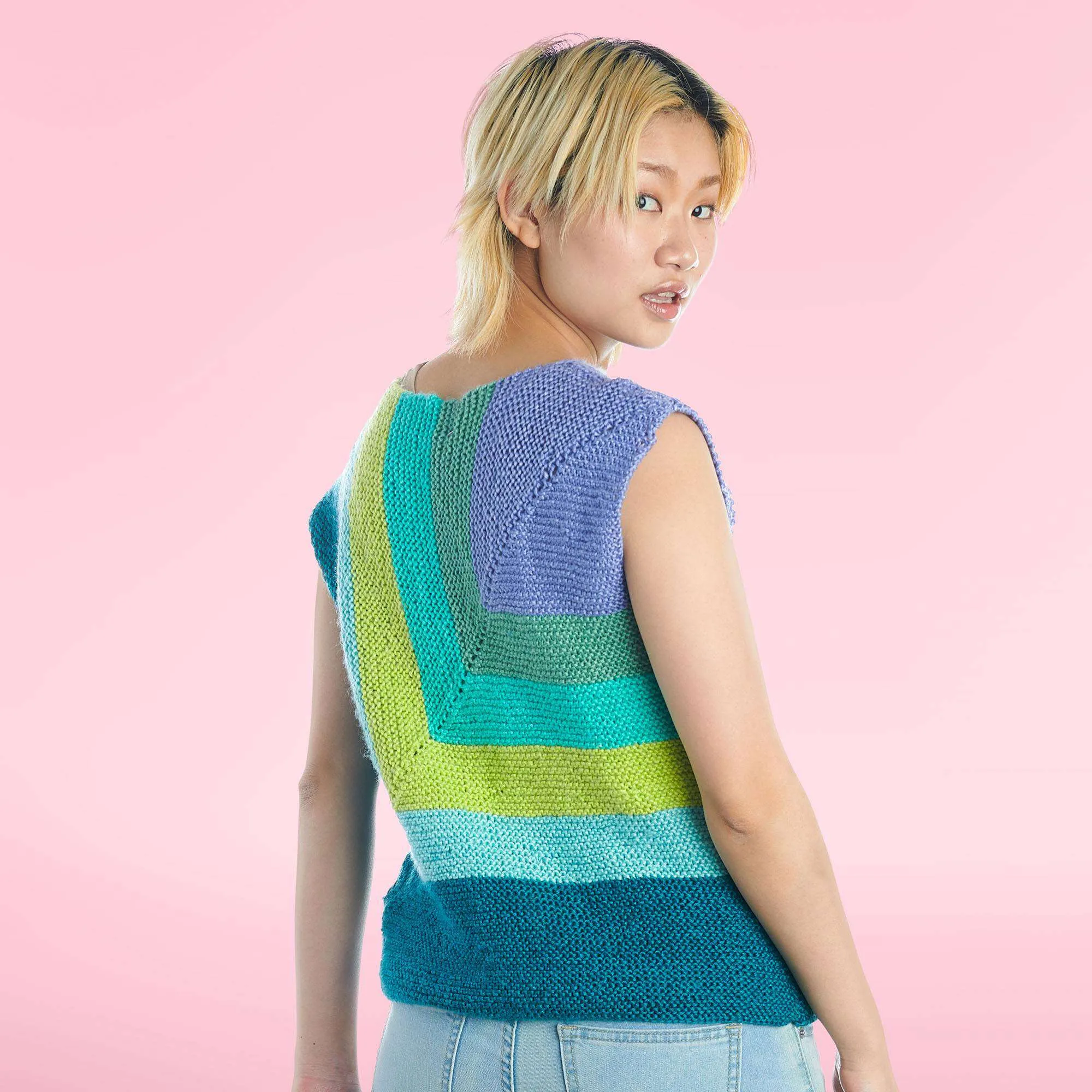Caron Mitered Knit Top
