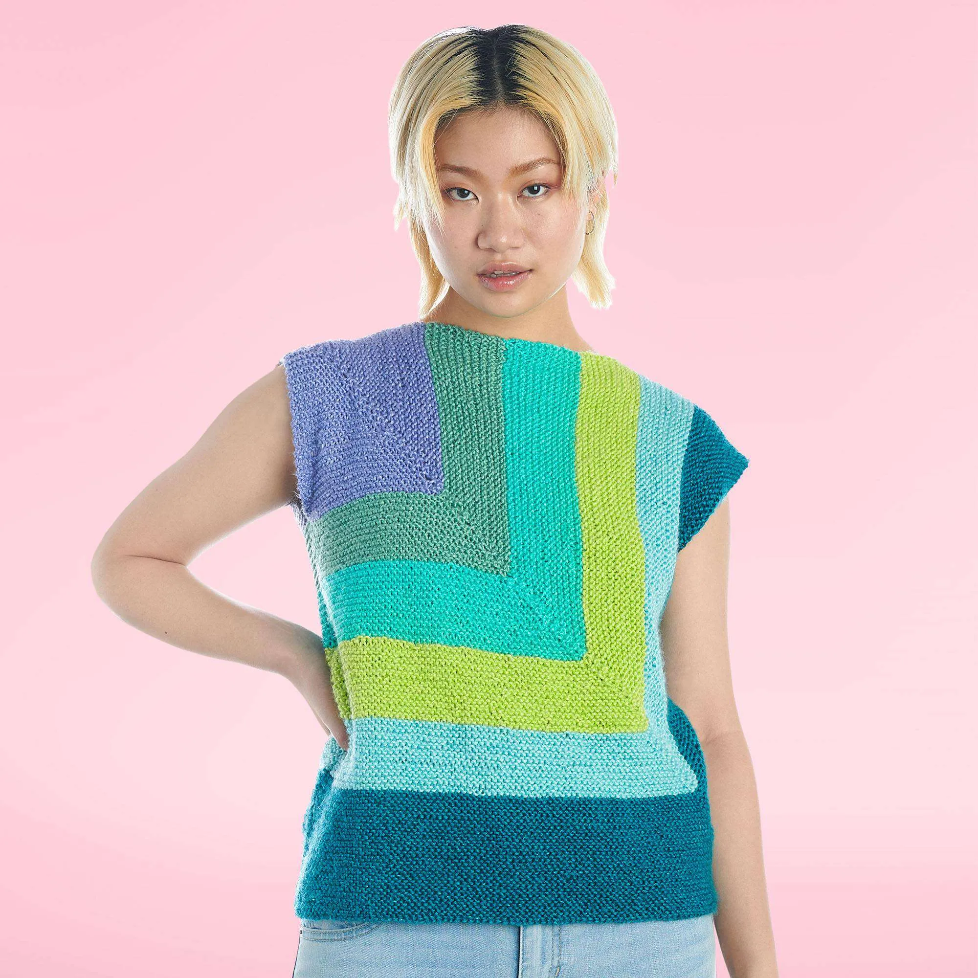 Caron Mitered Knit Top