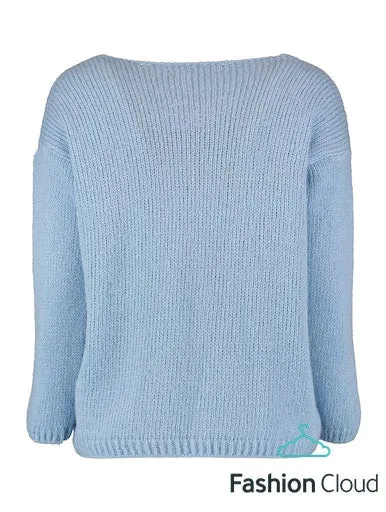 Cecilia Blue V Neck Pullover