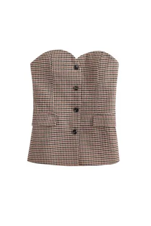 ‘Charlotte’ Plaid Halter Top