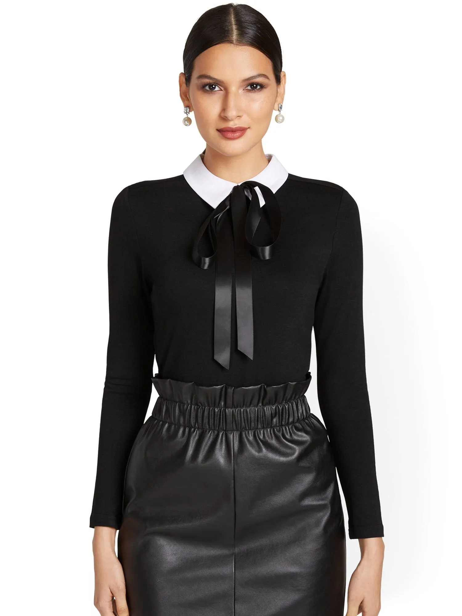 Collared Knit Top