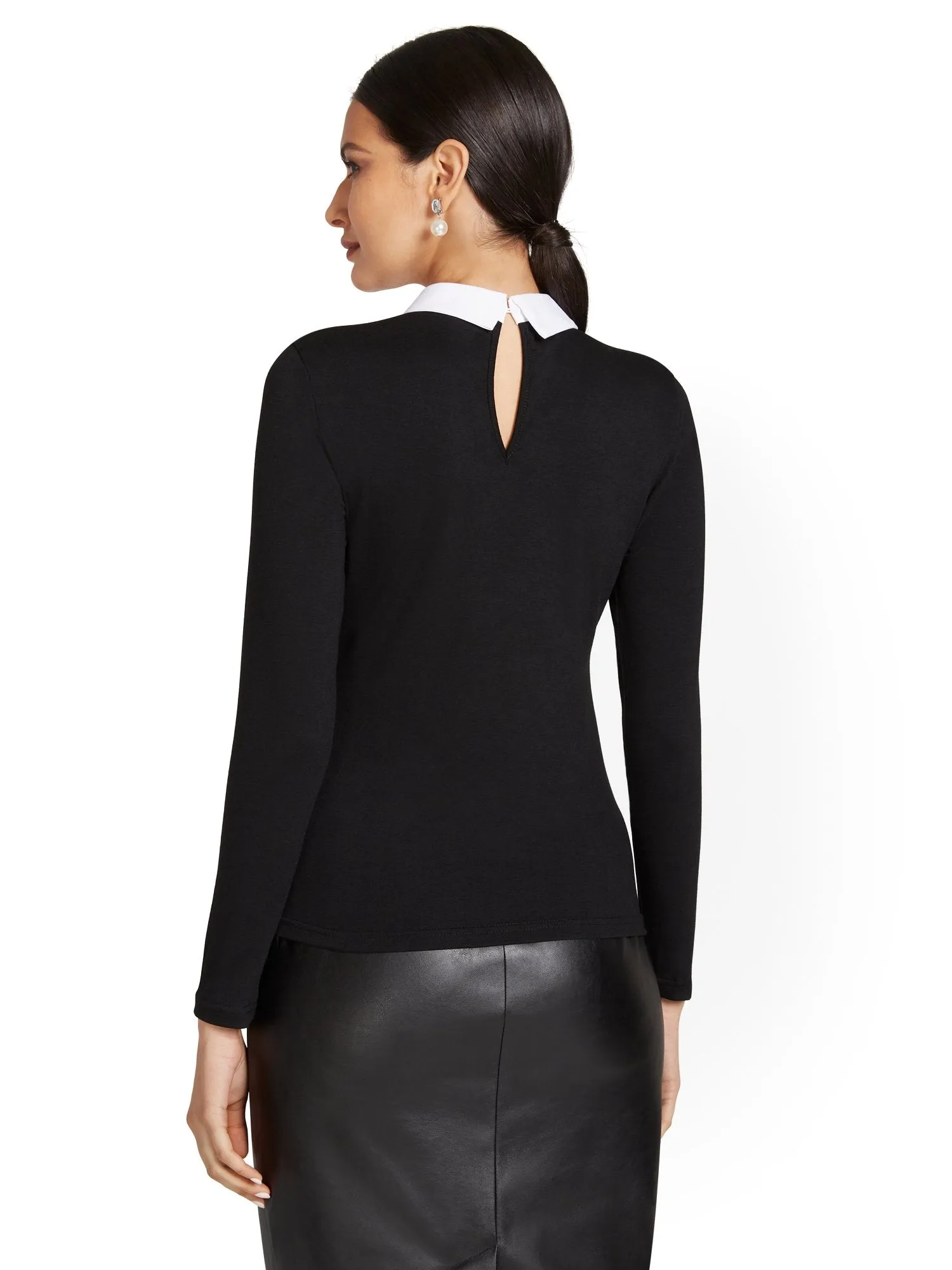 Collared Knit Top