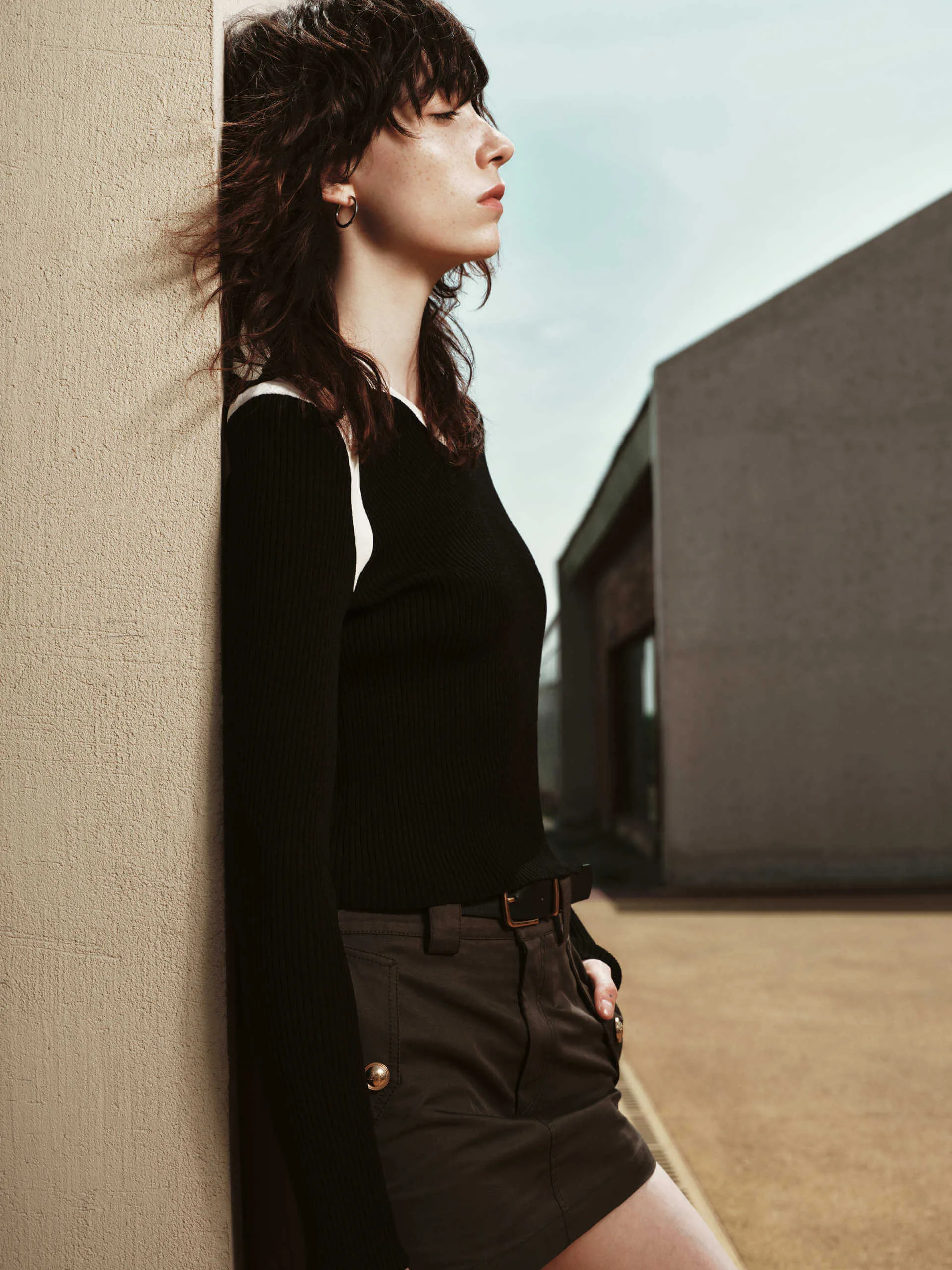 Contrast Detail Knit Top