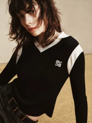 Contrast Detail Knit Top