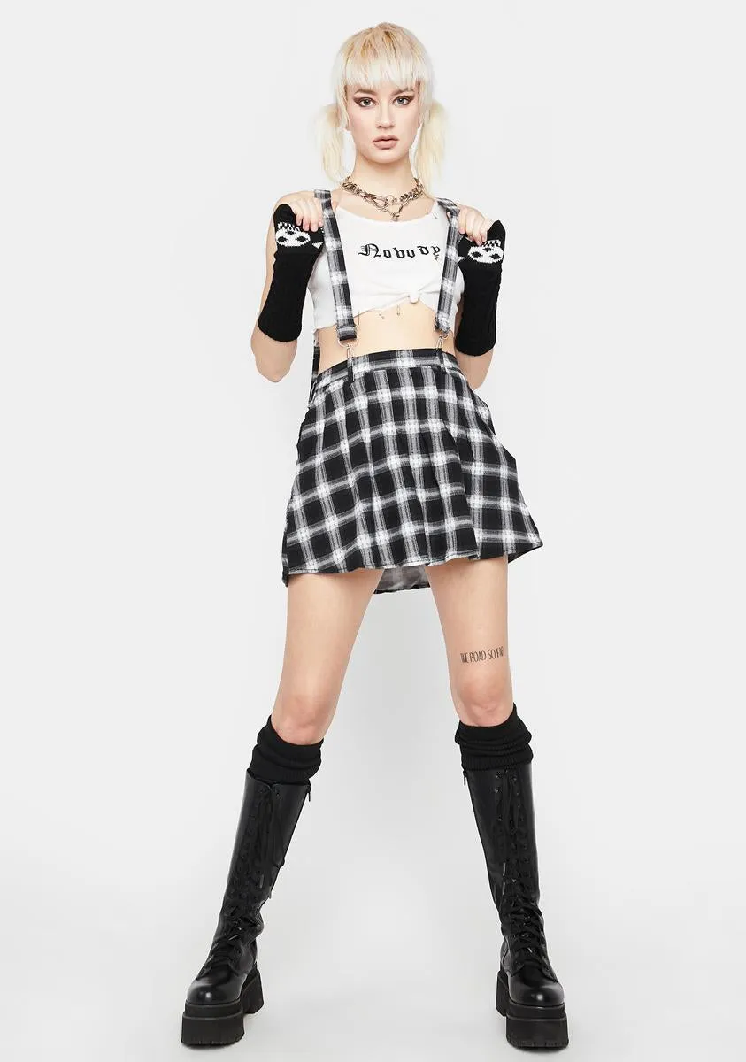 Cool Miss Anarchy Plaid Overall Skirt