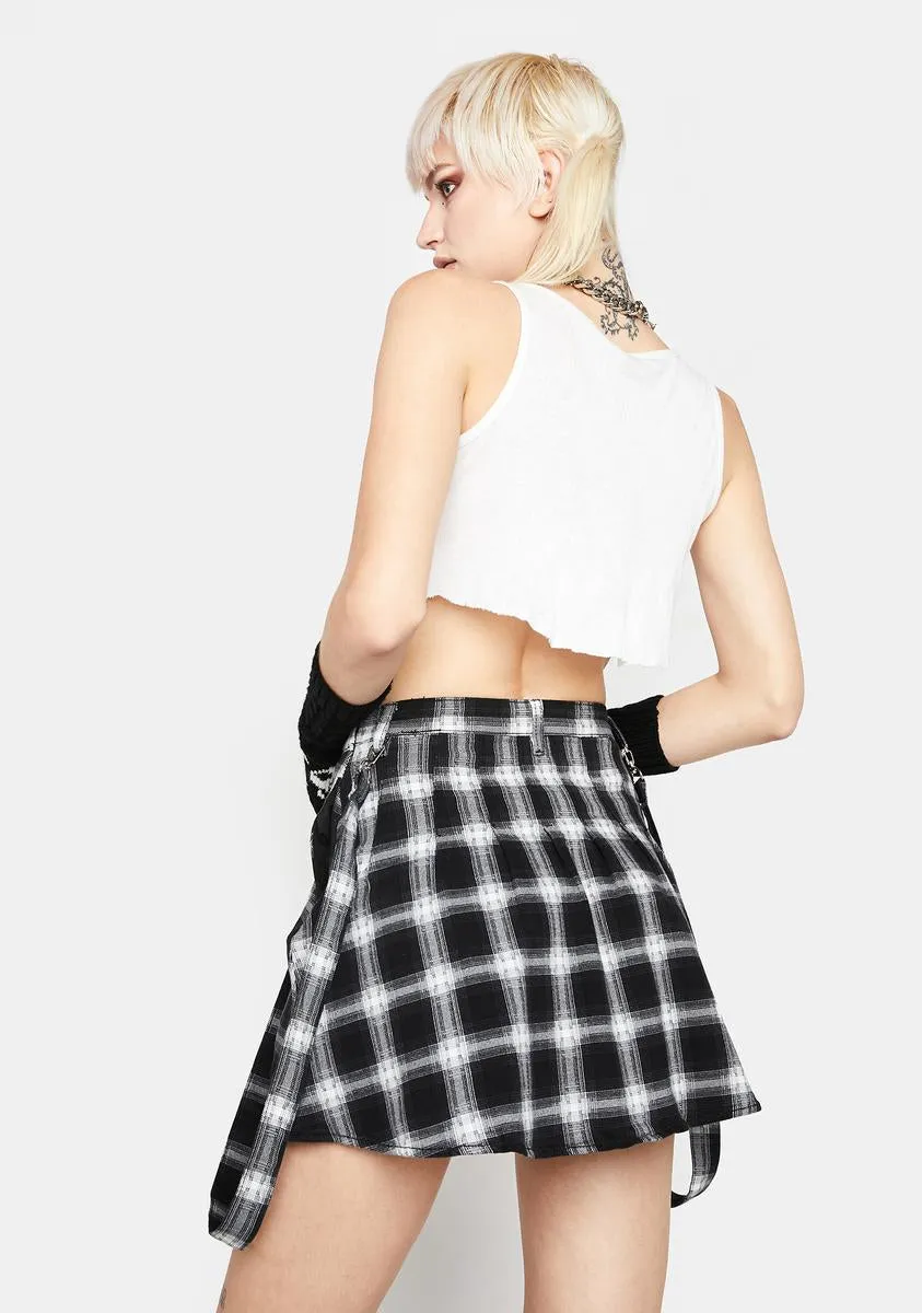 Cool Miss Anarchy Plaid Overall Skirt