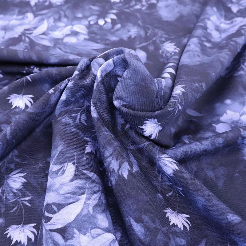 Cotton Jersey - Blue - Shadow Flower