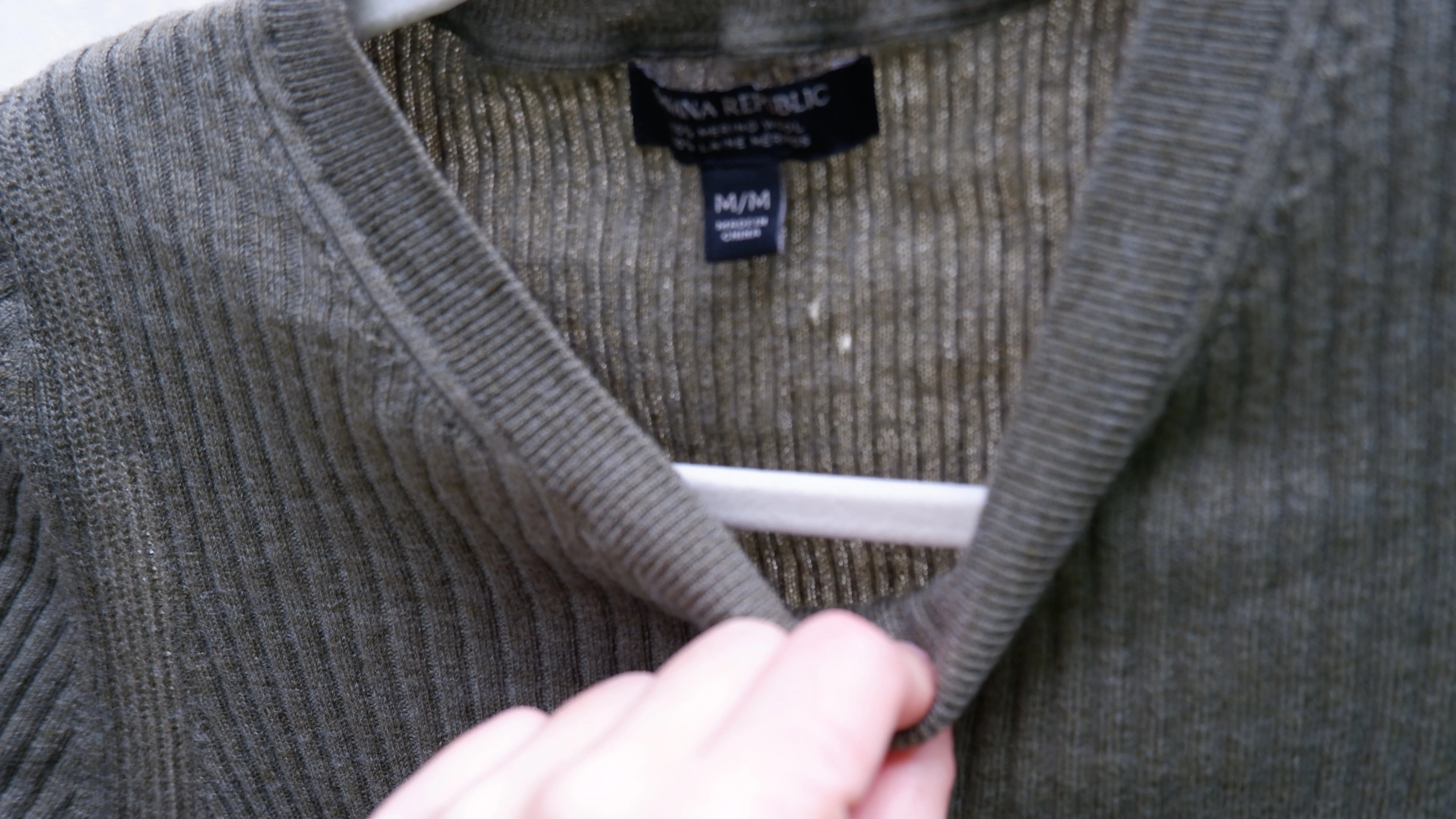 Cozy Ribbed Moss Merino Tee - M