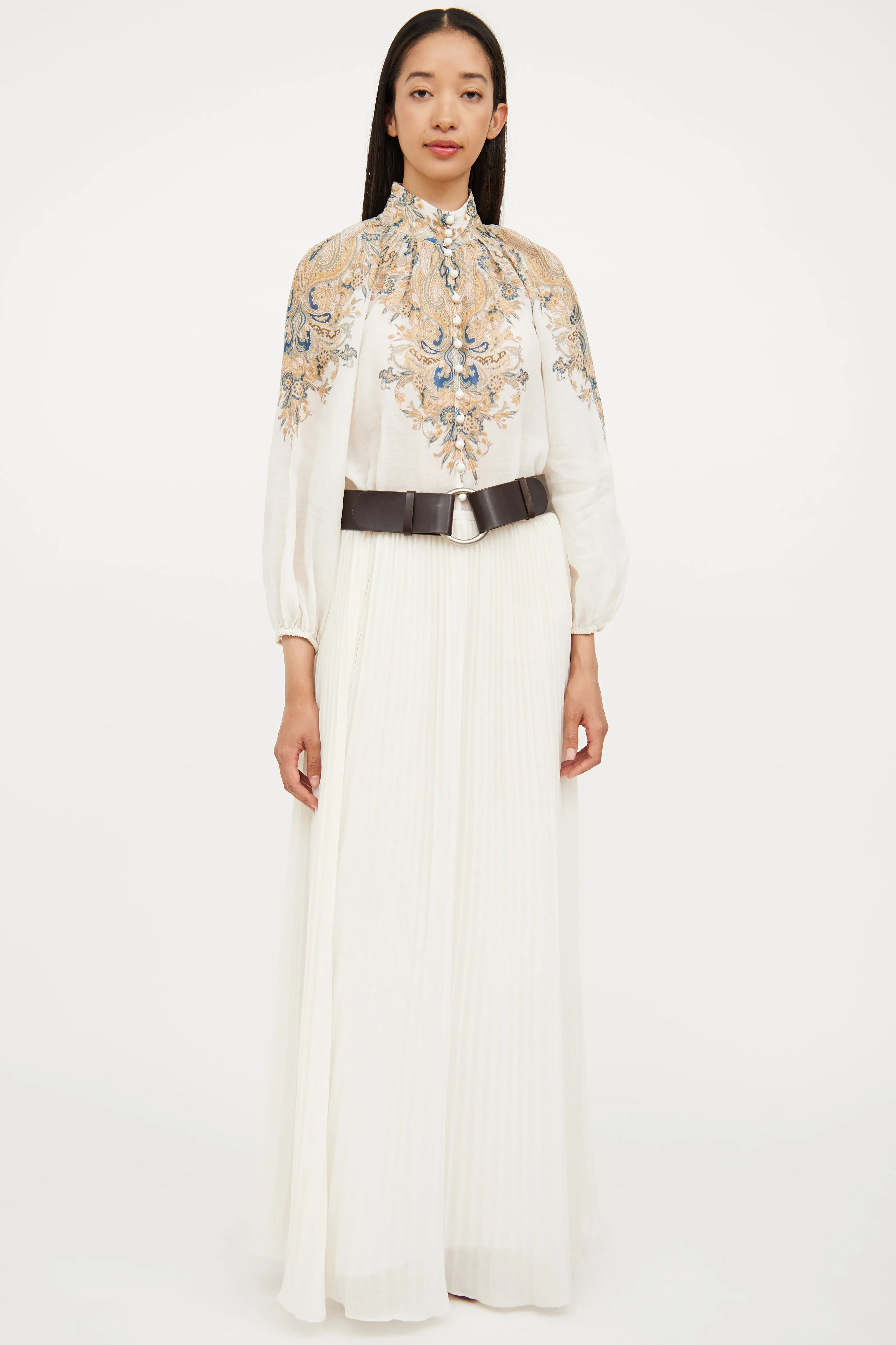 Cream & Multi Floral Blouse