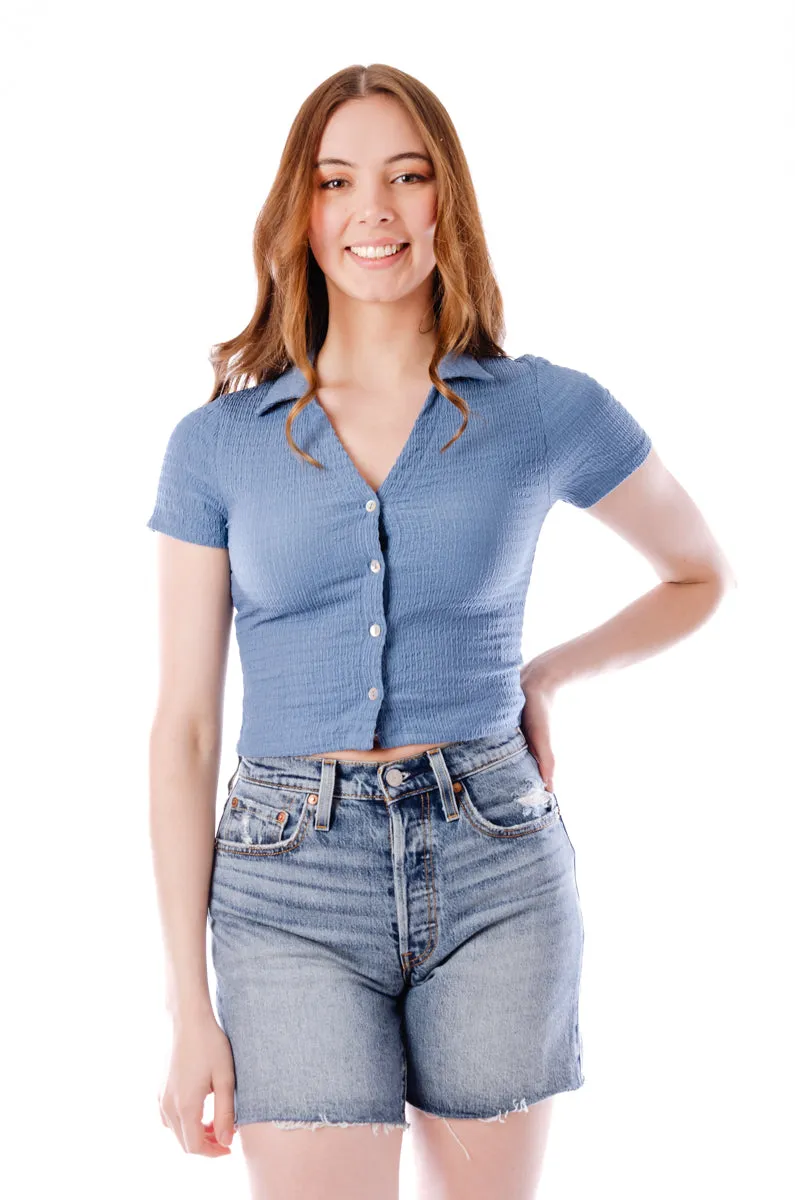 Crinkle Knit Top
