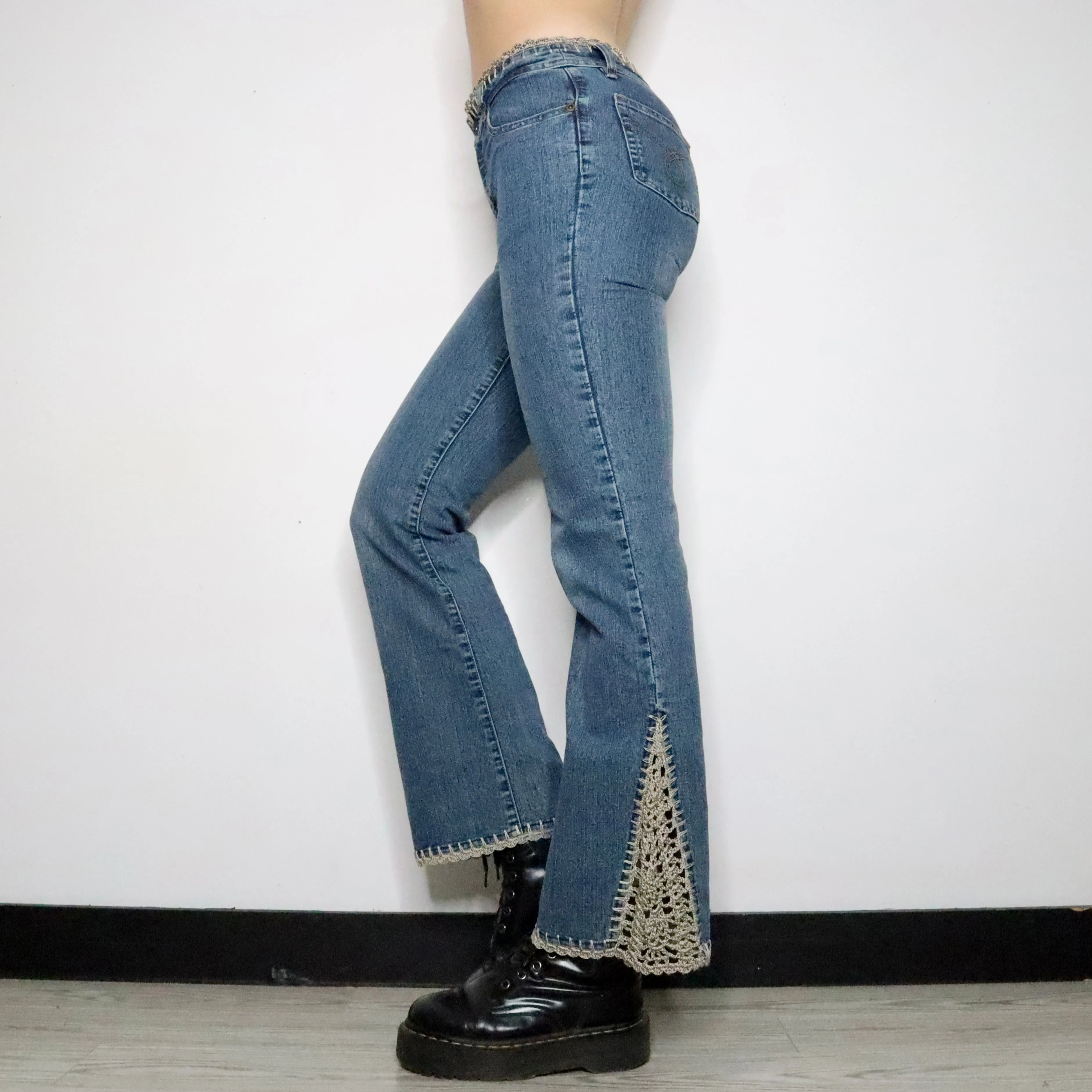 Crochet Flare Jeans (XS-S)