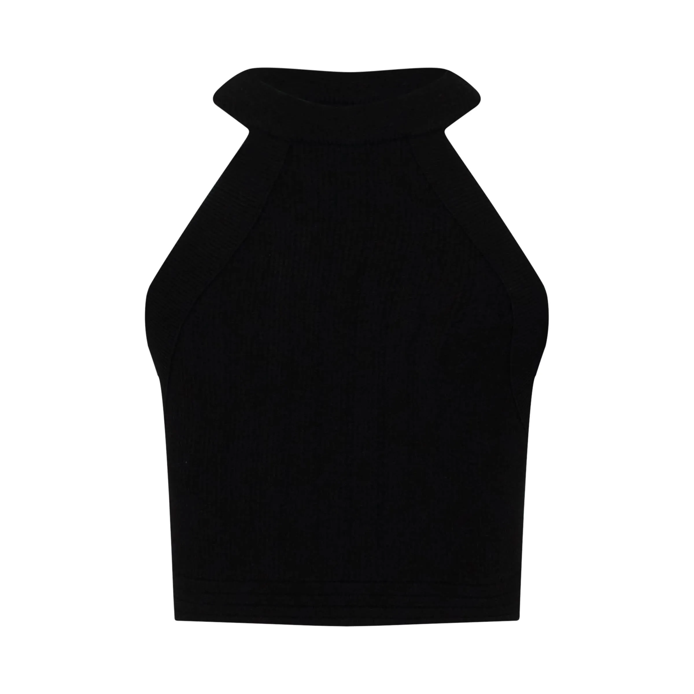 Cropped Sleeveless Knit Top in Black