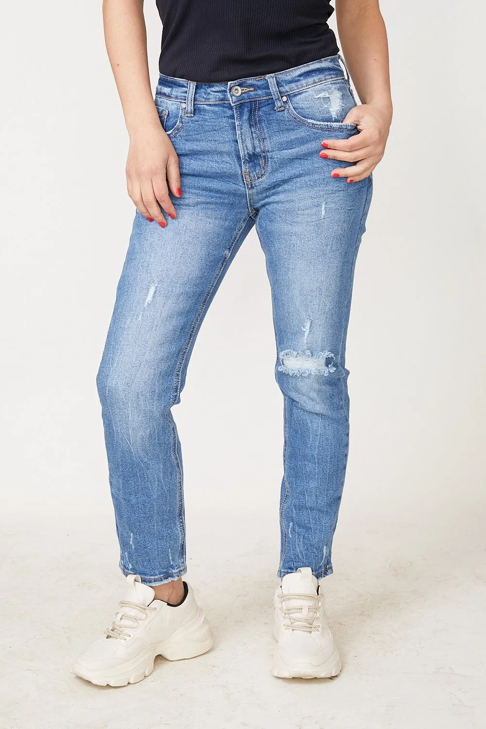 DARK BOYFRIEND JEANS