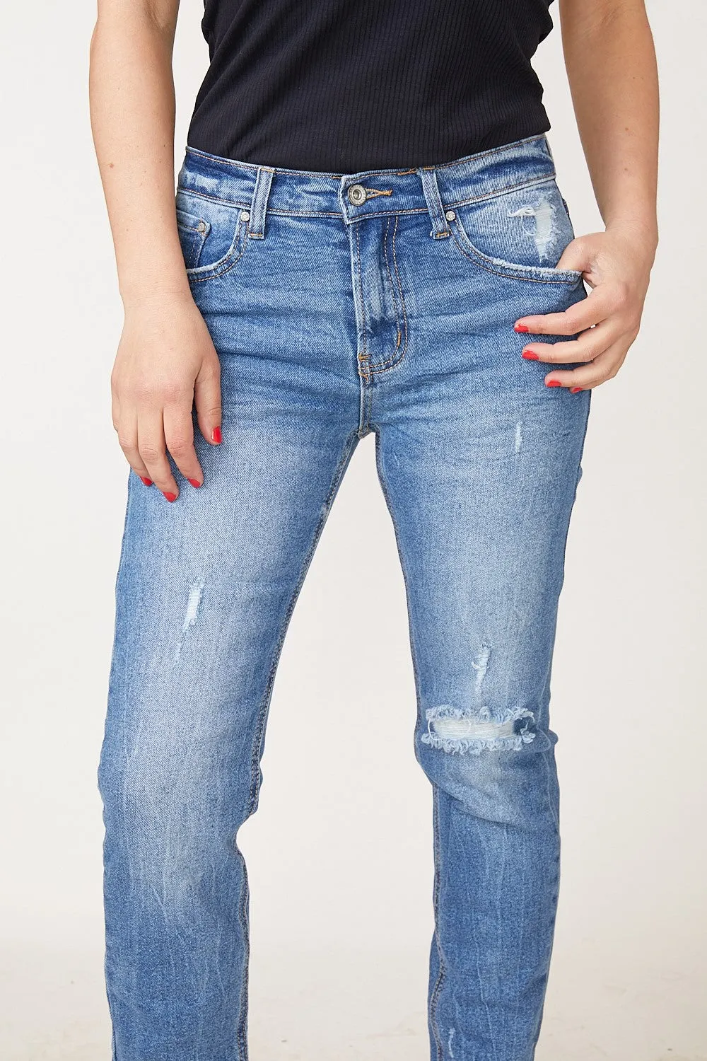 DARK BOYFRIEND JEANS
