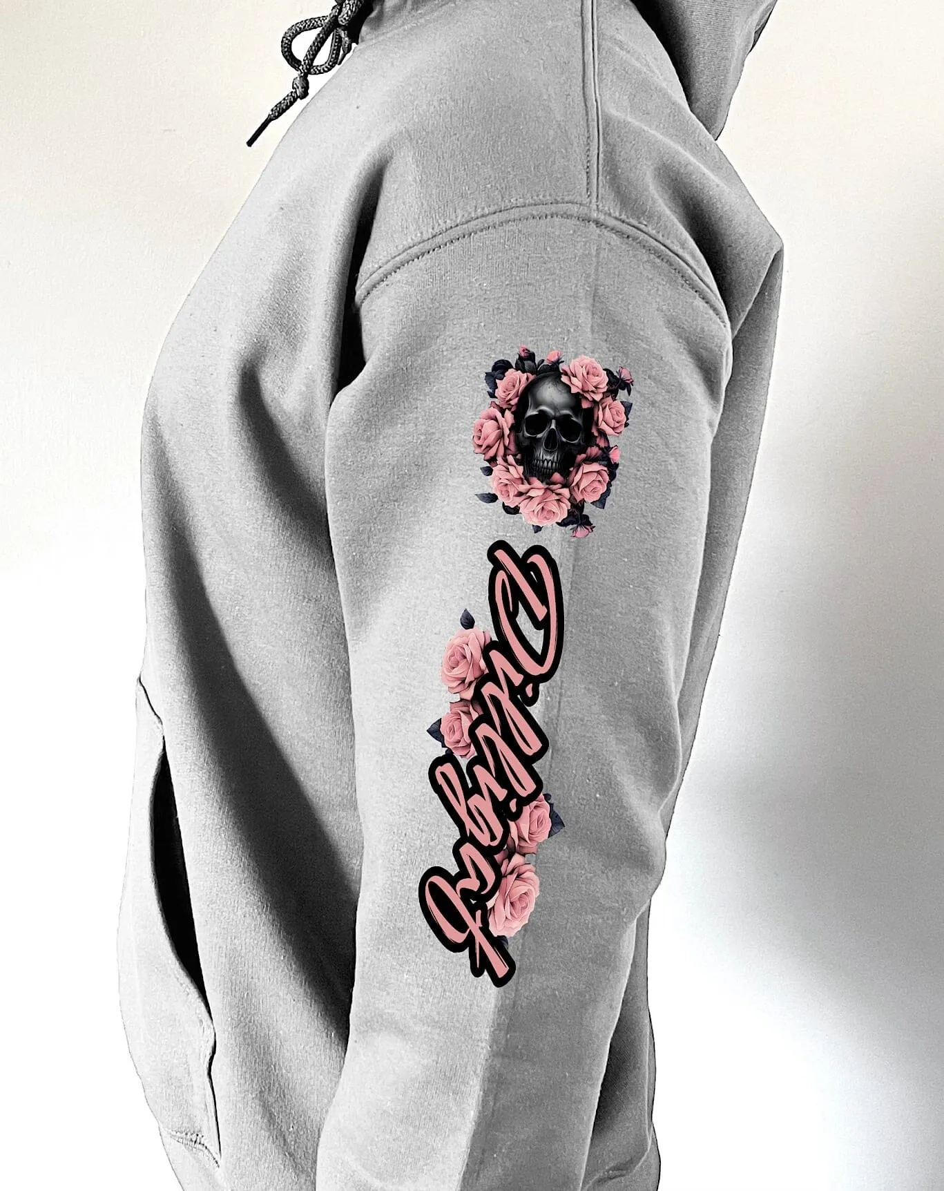 Dark Pink Skull Pullover Hoodie