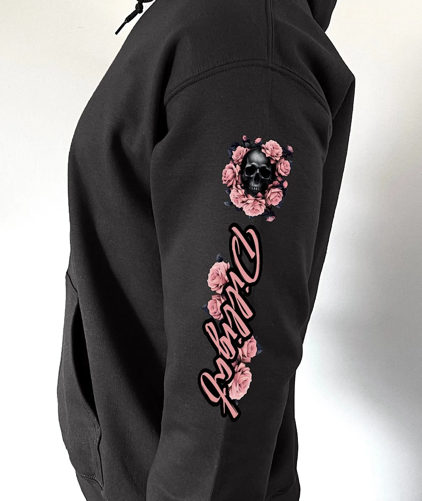 Dark Pink Skull Pullover Hoodie