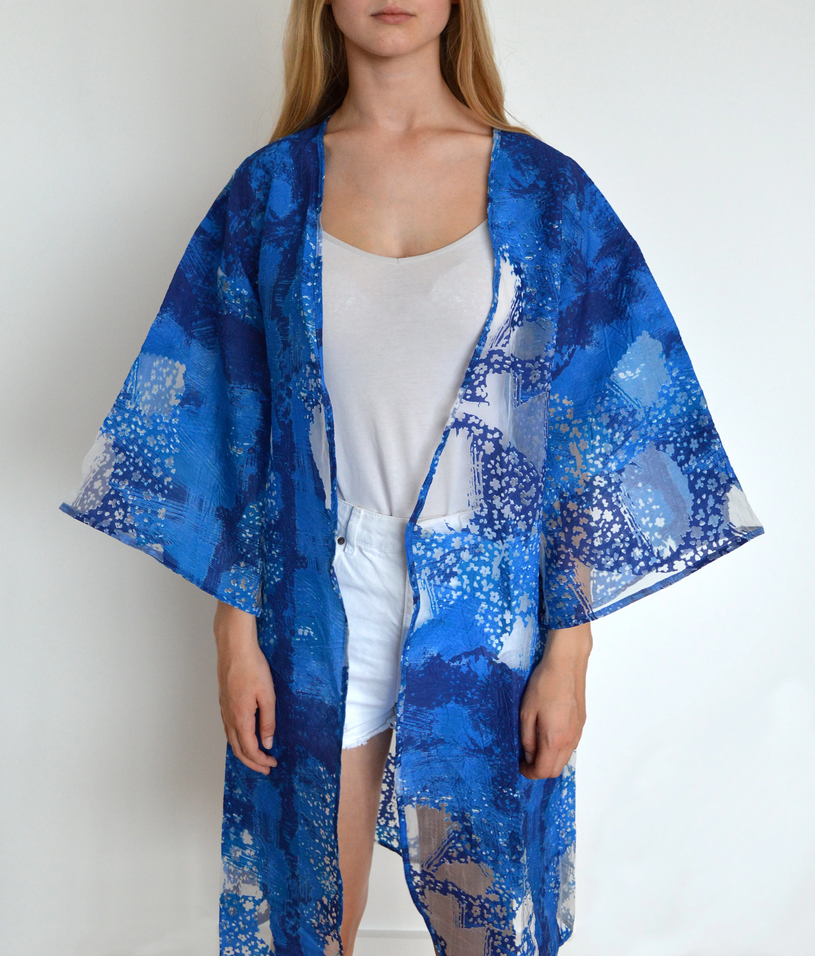 Deep Blue Kimono Jacket