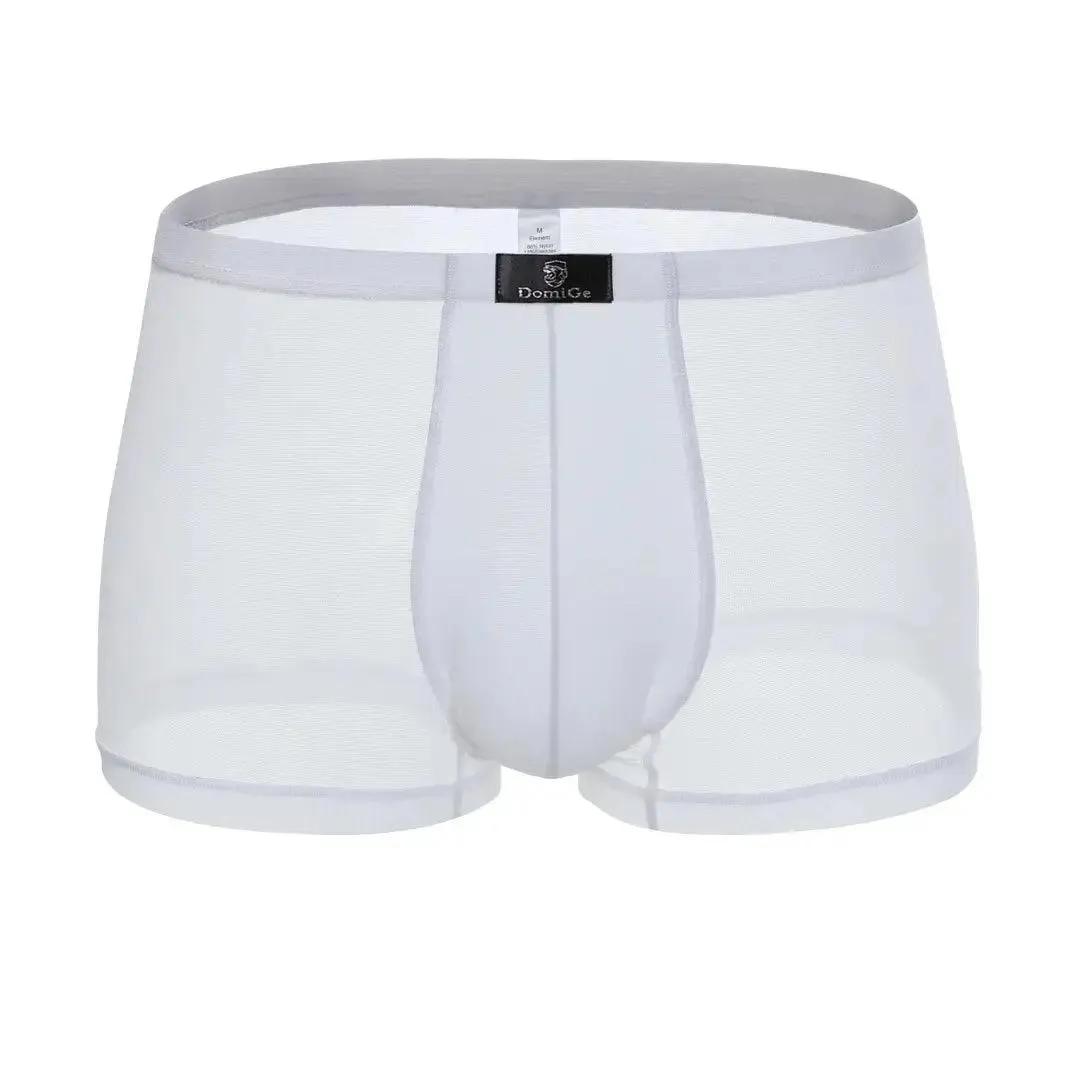 DomiGe Men Sexy Underwear Modal Sheer Mesh Boxers