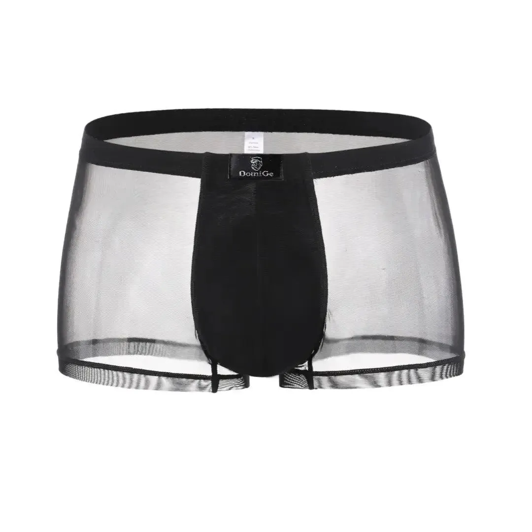 DomiGe Men Sexy Underwear Modal Sheer Mesh Boxers