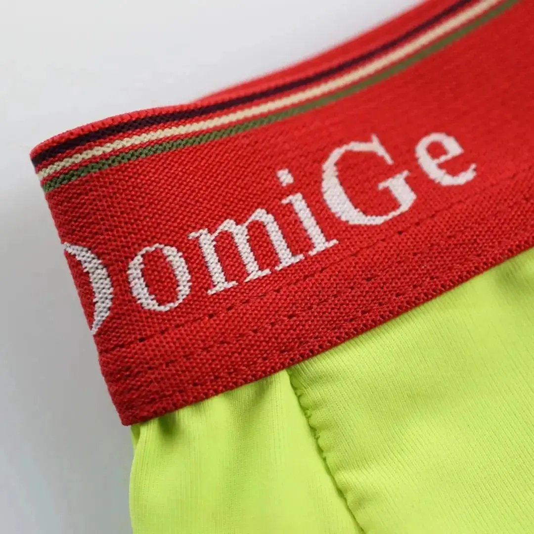 DomiGe Men's Mid-Waist Boxer Briefs U-Pouch Elastic Waistband Male Underwear