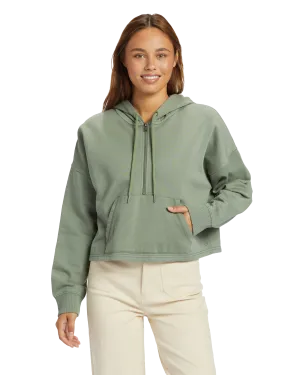 Drakes Cove Half Zip Hoodie in Agave Green