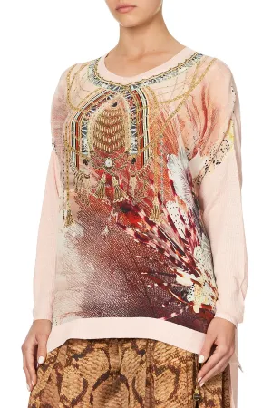 DROP SHOULDER BOX KNIT COASTAL TREASURE