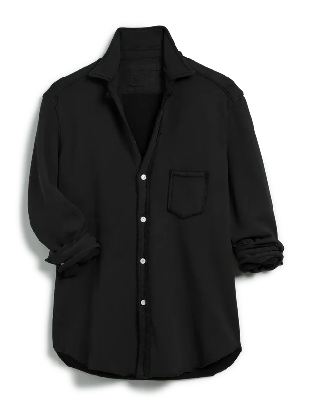 Eileen Sweatshirt Button Up Triple Fleece Black