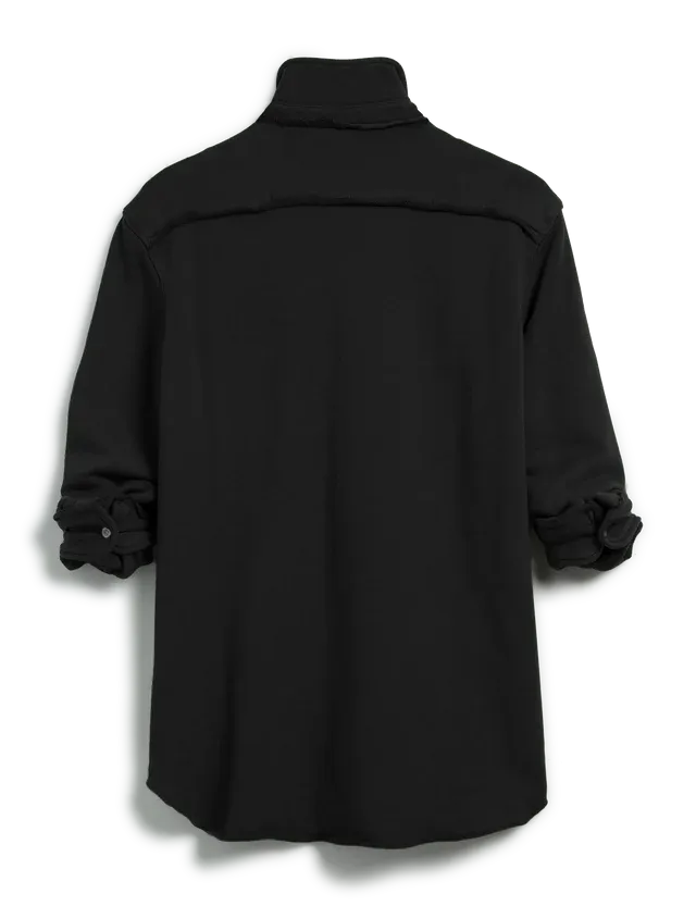 Eileen Sweatshirt Button Up Triple Fleece Black