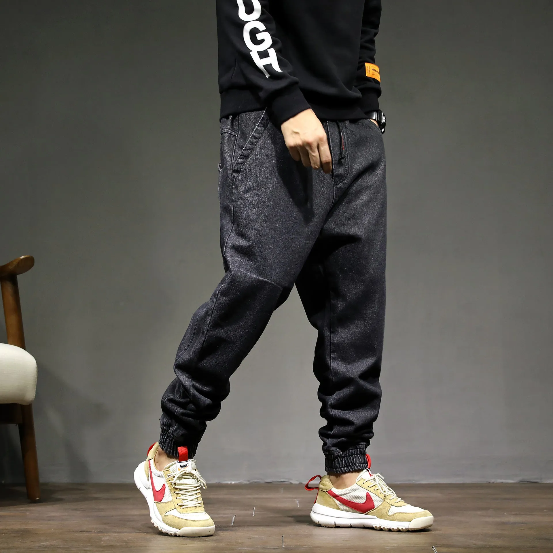 Elastic Waist Hip Hop Tight End Jeans