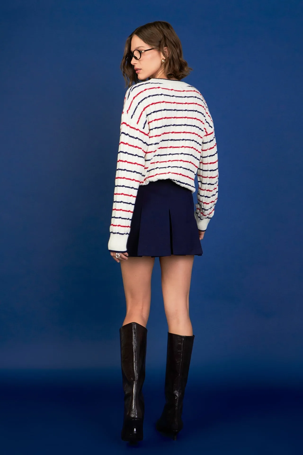 English Factory - Stripe Cable Knit
