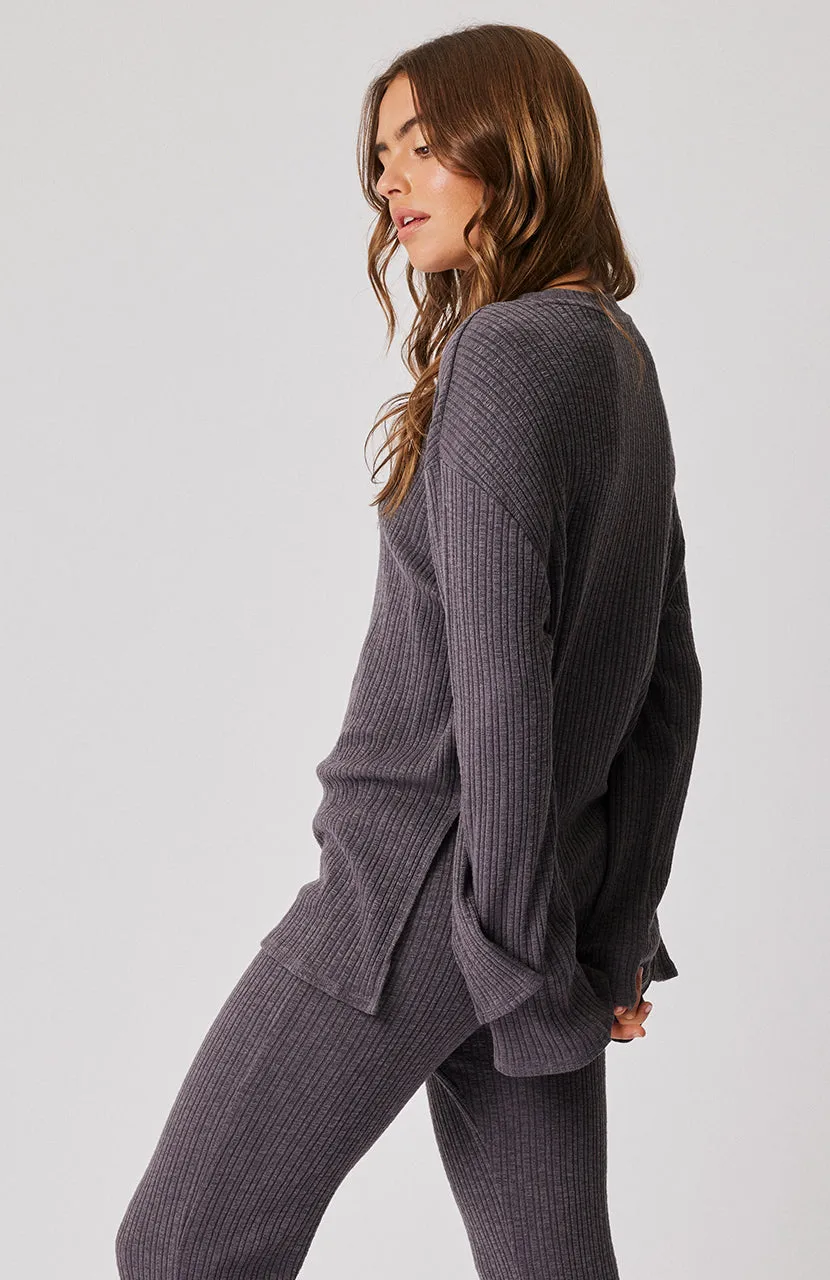 Eva Knit Top - Charcoal Knit