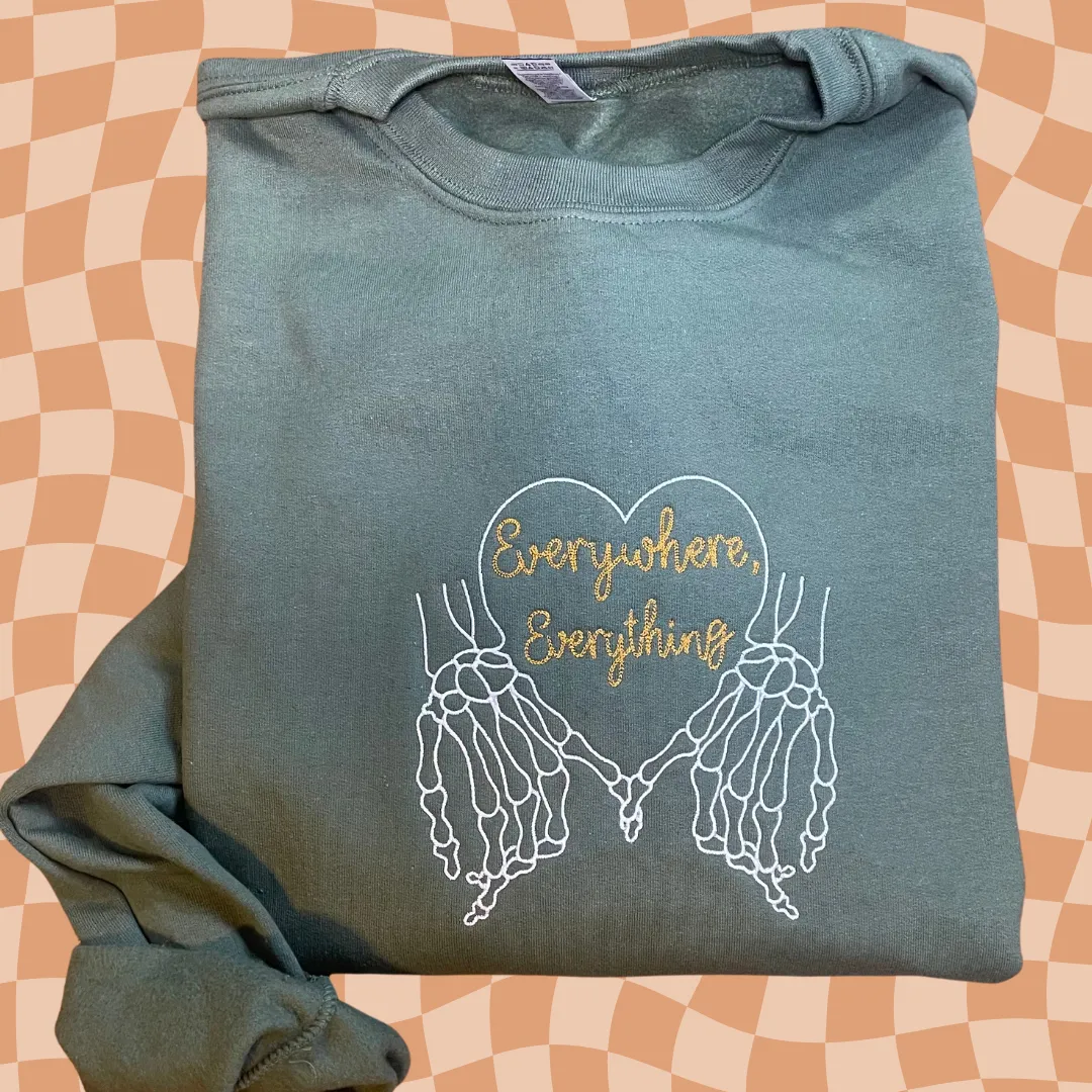 Everywhere, Everything Embroidered Unisex Crewneck Sweatshirt