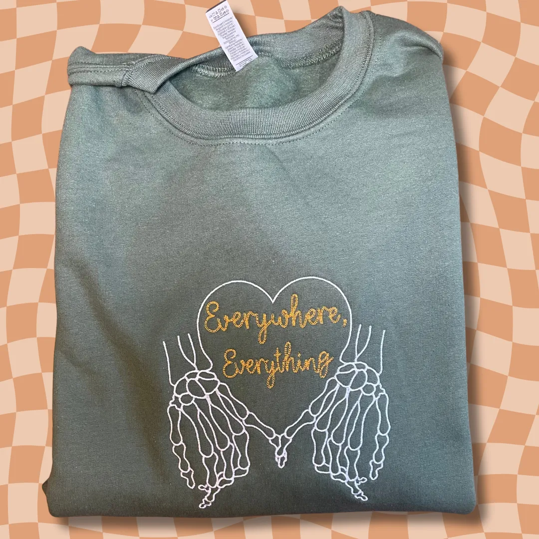 Everywhere, Everything Embroidered Unisex Crewneck Sweatshirt