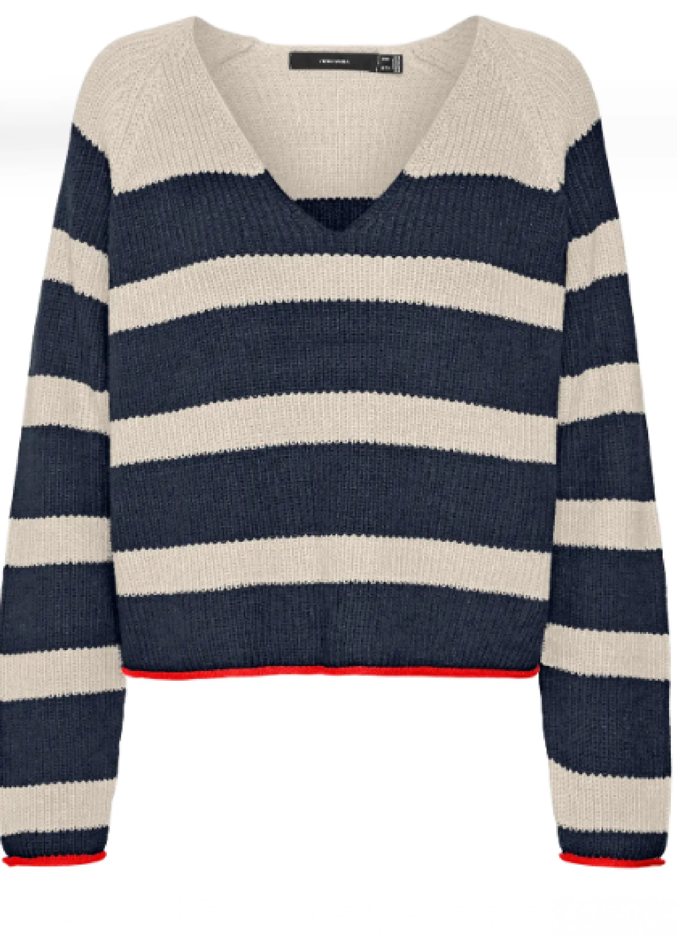 Fabulous Navy Stripe V Neck Pullover