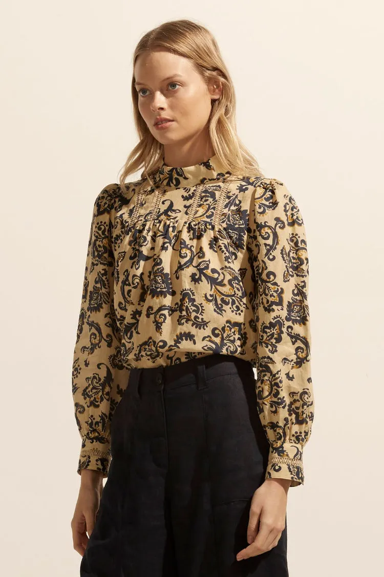 Faze Top - Ochre Floral