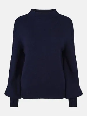 Feminin knitted pullover Navy