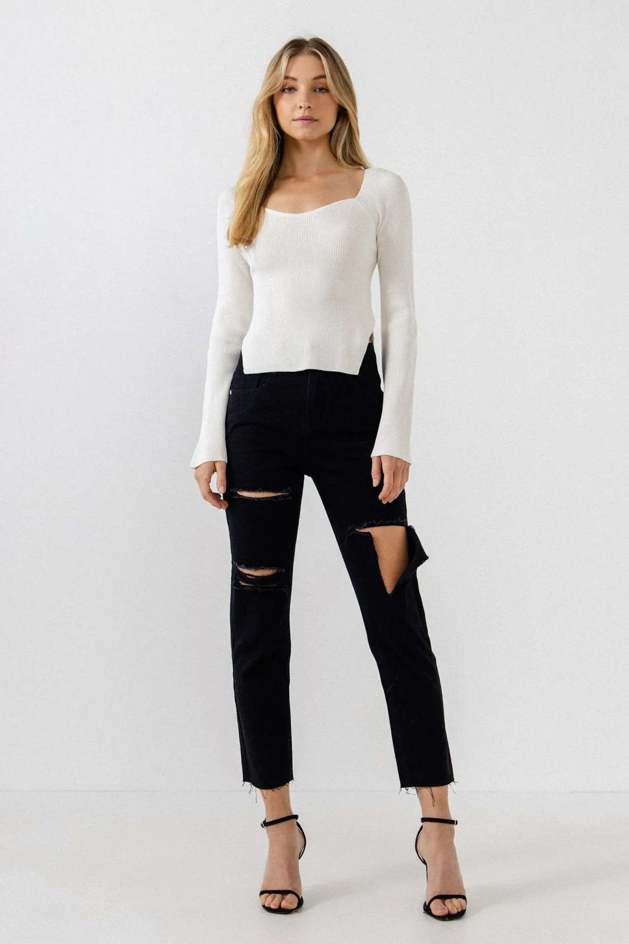 Fitted Long Sleeve Sweater - Final Sale