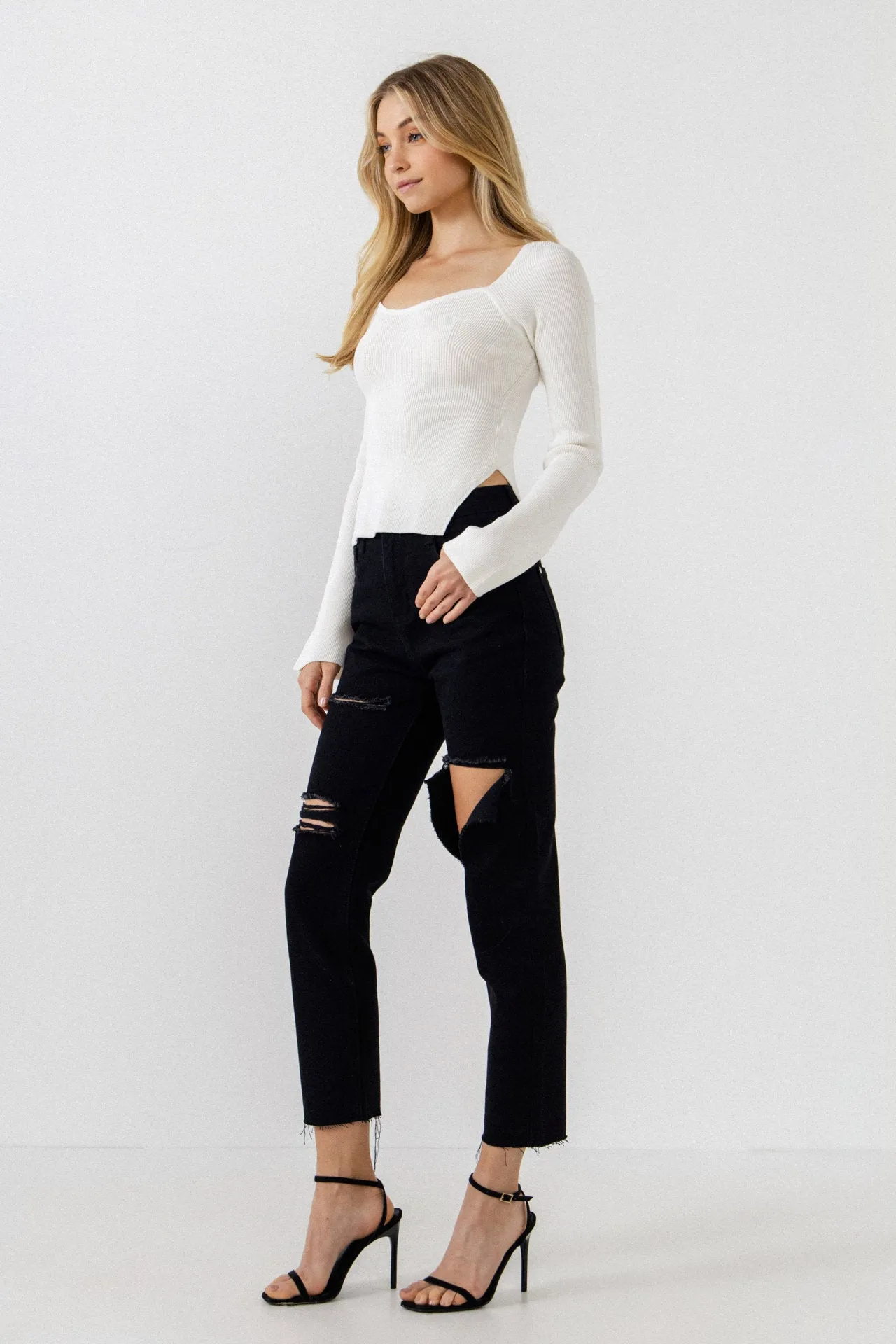 Fitted Long Sleeve Sweater - Final Sale