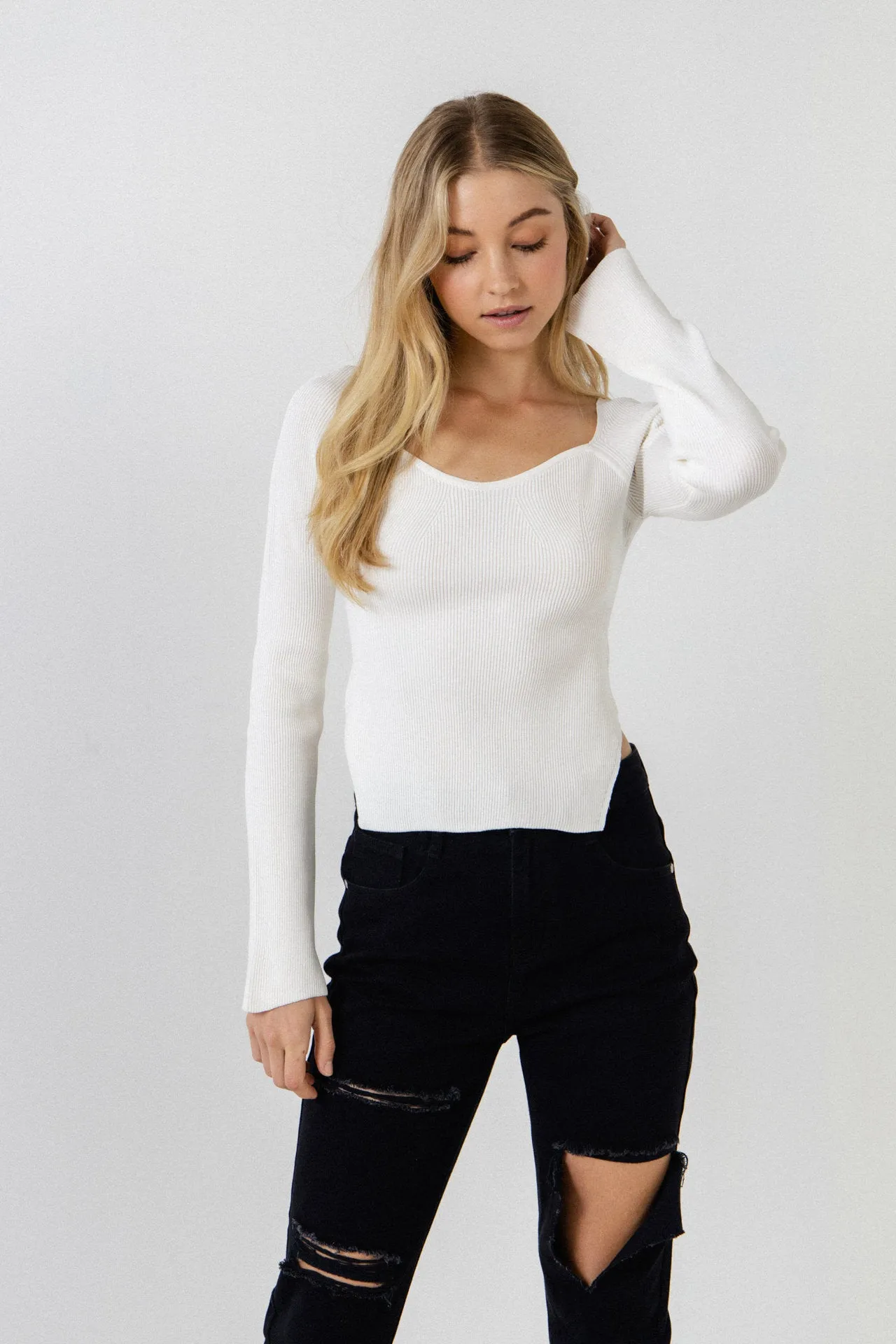 Fitted Long Sleeve Sweater - Final Sale
