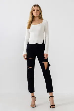 Fitted Long Sleeve Sweater - Final Sale