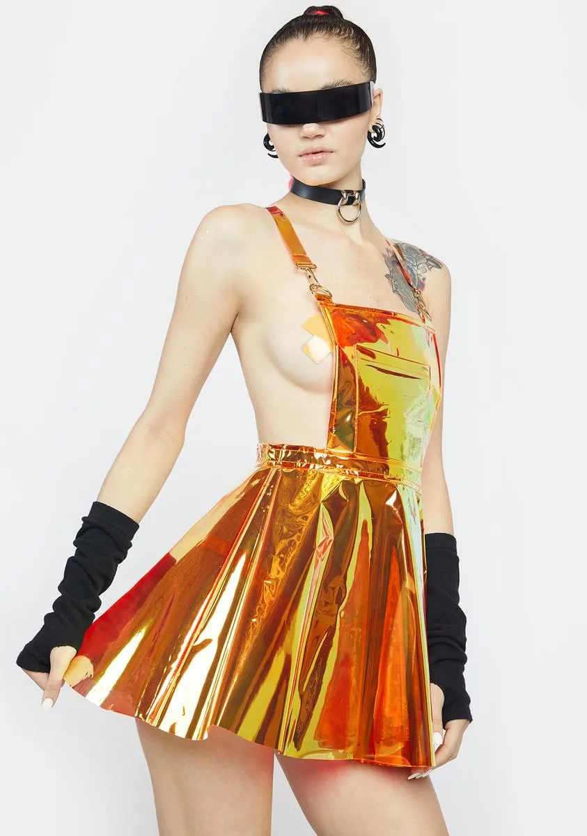 Flame Gurl Hologram Overall Dress