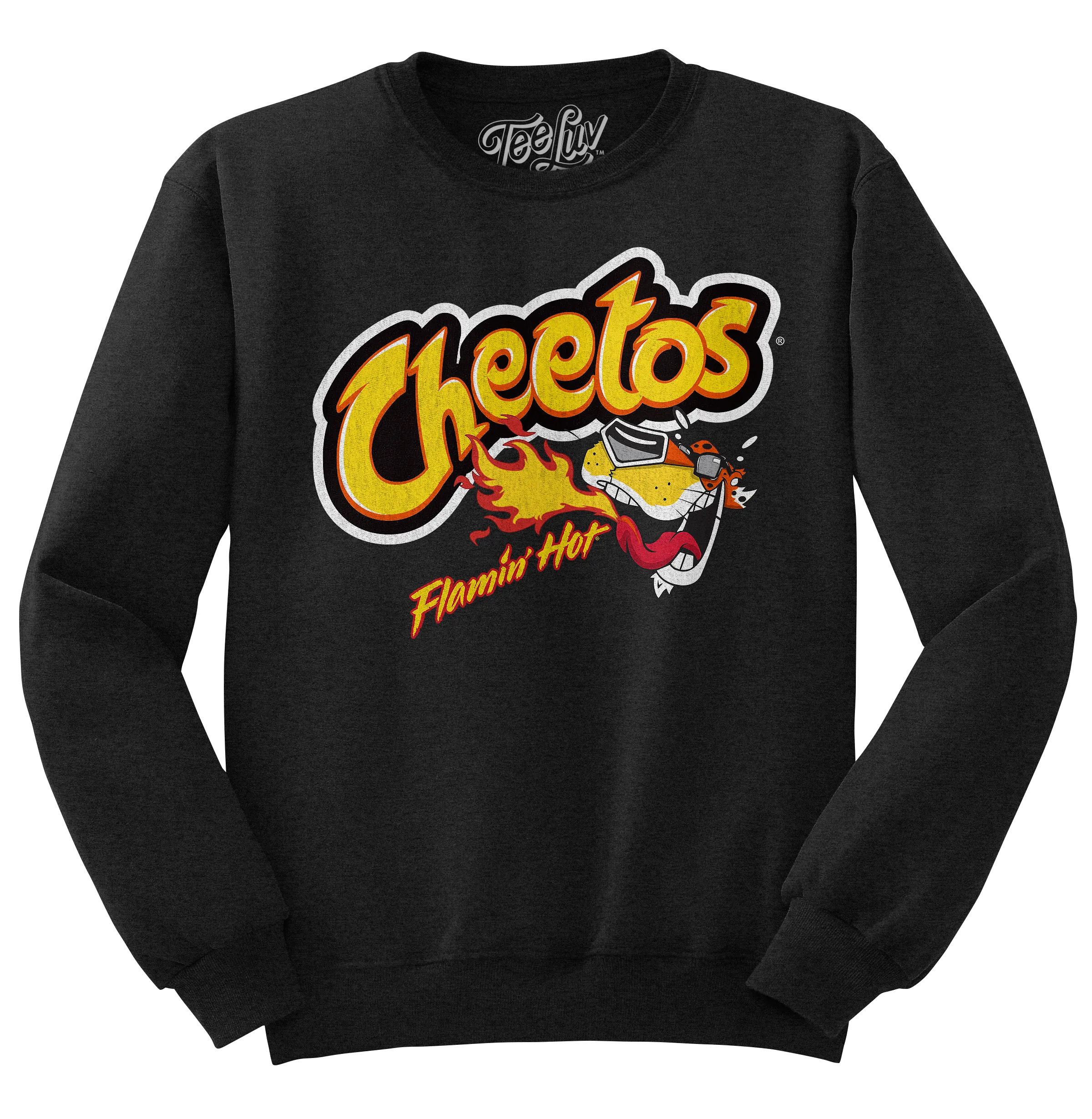 Flamin' Hot Cheetos Faded Logo Crewneck Sweatshirt - Black